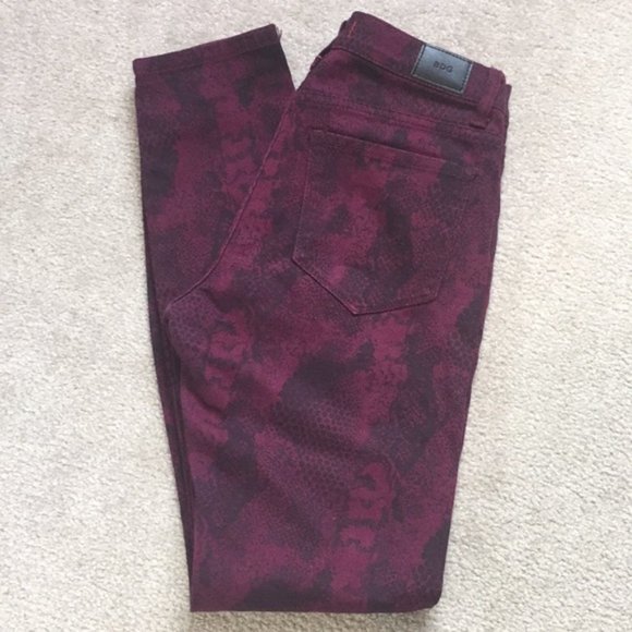 BDG High Rise Cigarette Plum Snakeskin Jean - Picture 2 of 6